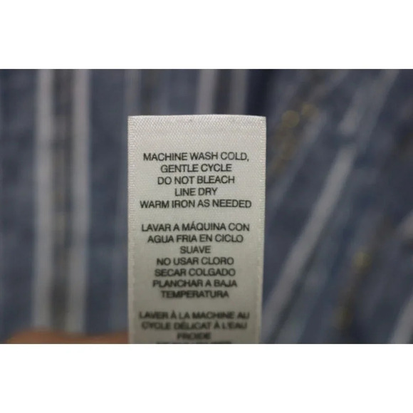 Chico's Gold Metallic Striped Linen Blend Tunic Top-Size 2 or Large(12) - Picture 5 of 7